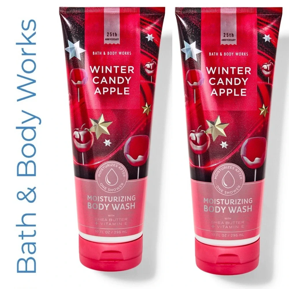 Bath & Body Works Winter Candy Apple Moisturizing Body Wash 2 Tubes
